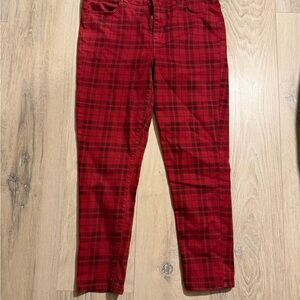 American‎ Eagle Outfitters Red Plaid Waistband Pants